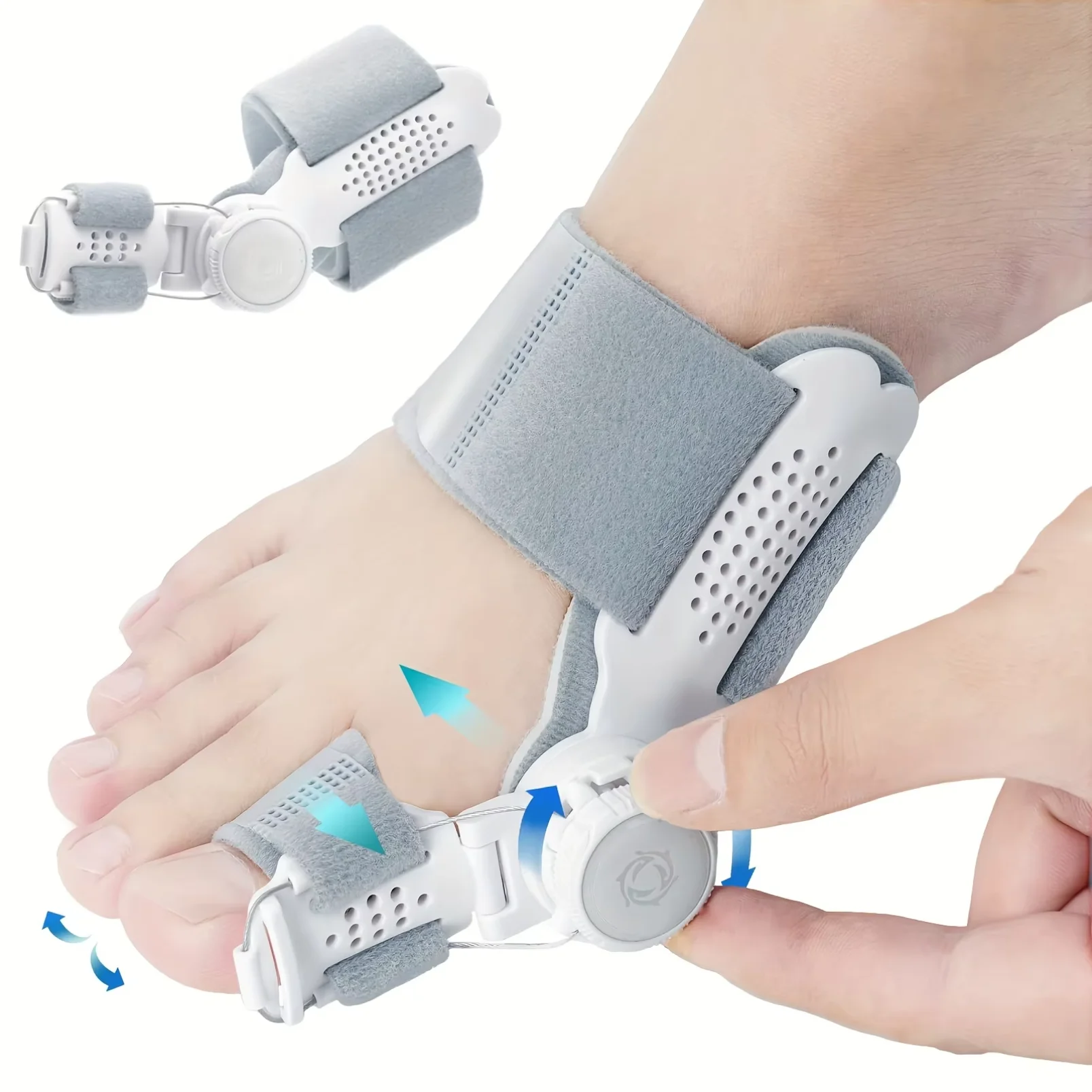 Adjustable Thumb Hallux Valgus Corrector and Toe Alignment Orthotic | Strong Support with Breathable Holes, Soft Cushioning