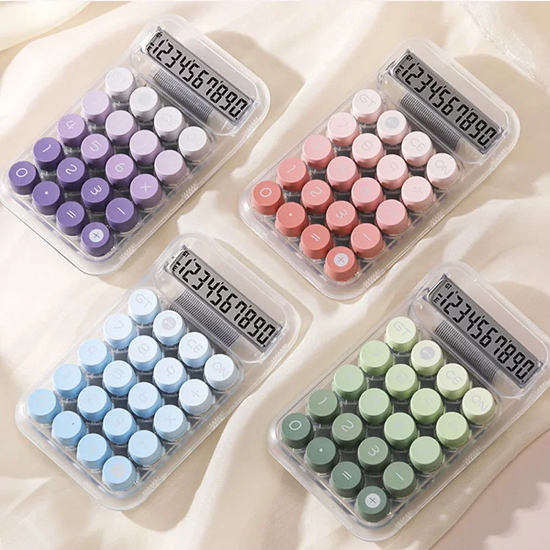 آلة حاسبة Kawaii متدرجة 10 بت لسطح المكتب، مناسبة لمكاتب الأعمال والمنازل ومستلزمات القرطاسية المدرسية