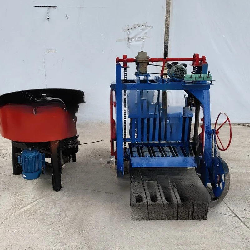 10-Hole brick making machine Concrete block Electric diesel semi-automatic mobile cement building brick making machine