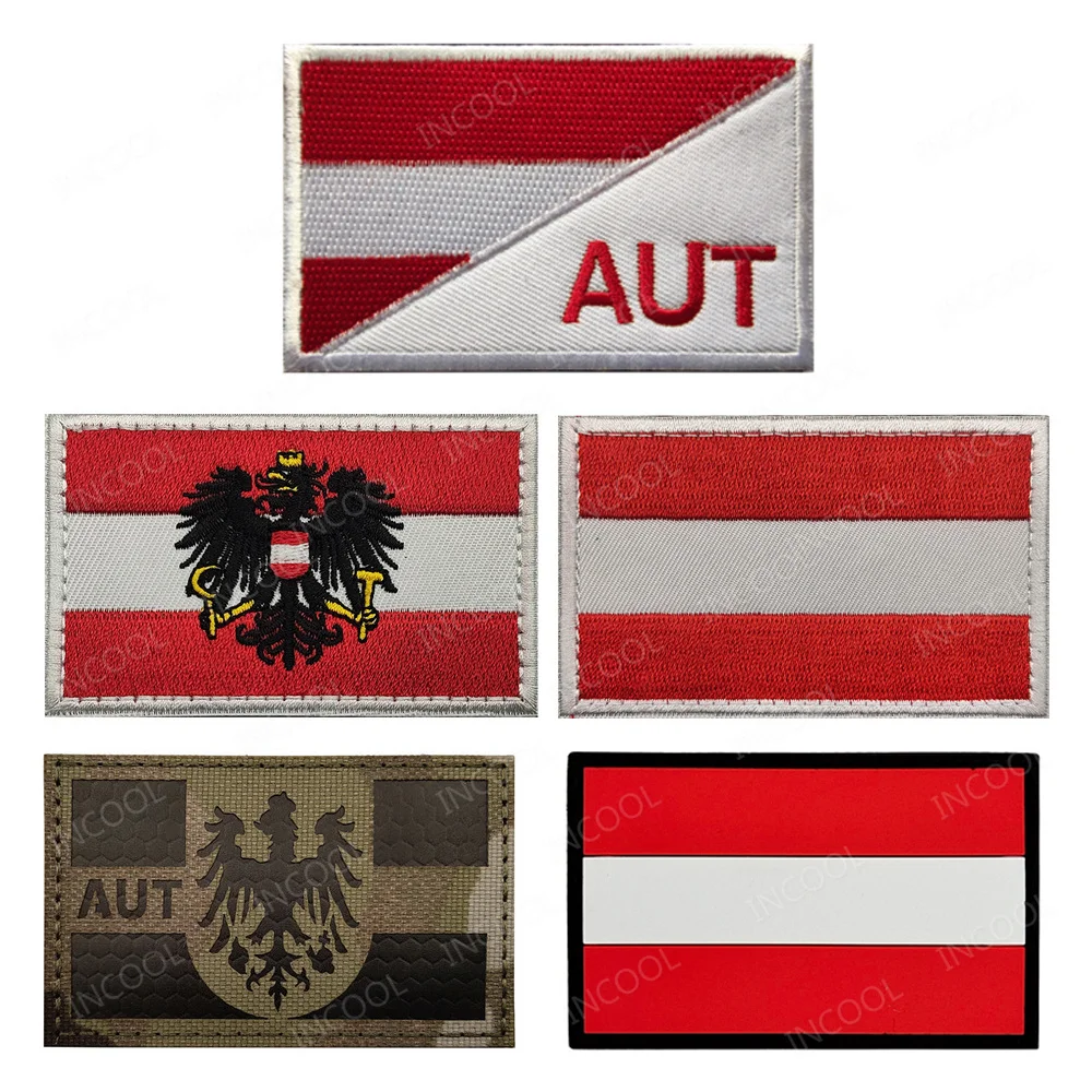 Parche bordado bandera Austria reflectante infrarrojo táctico - imagen 3