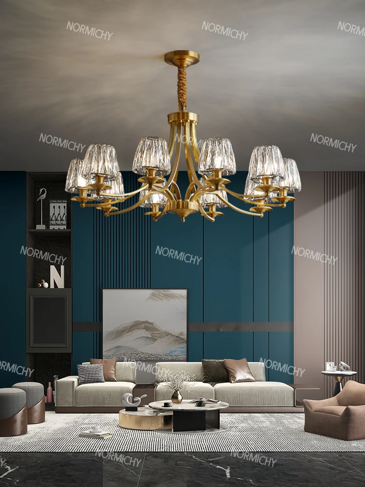 Lustres LED suspendus, luminaires de luxe en cristal pour salon, lampe suspendue pour salle à manger, éclairage de plafond, éclairage intérieur