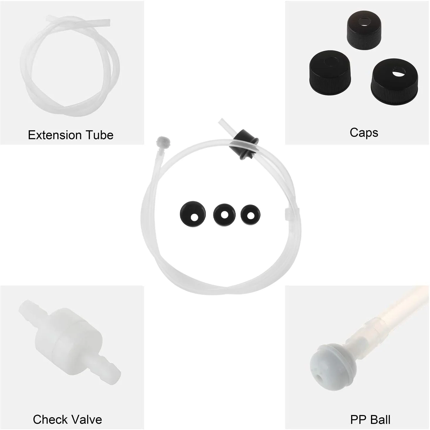 Sink Soap Dispenser Extension Tube Kit 45Inch with Check Valve, No Need to Fill the Little Bottle Again