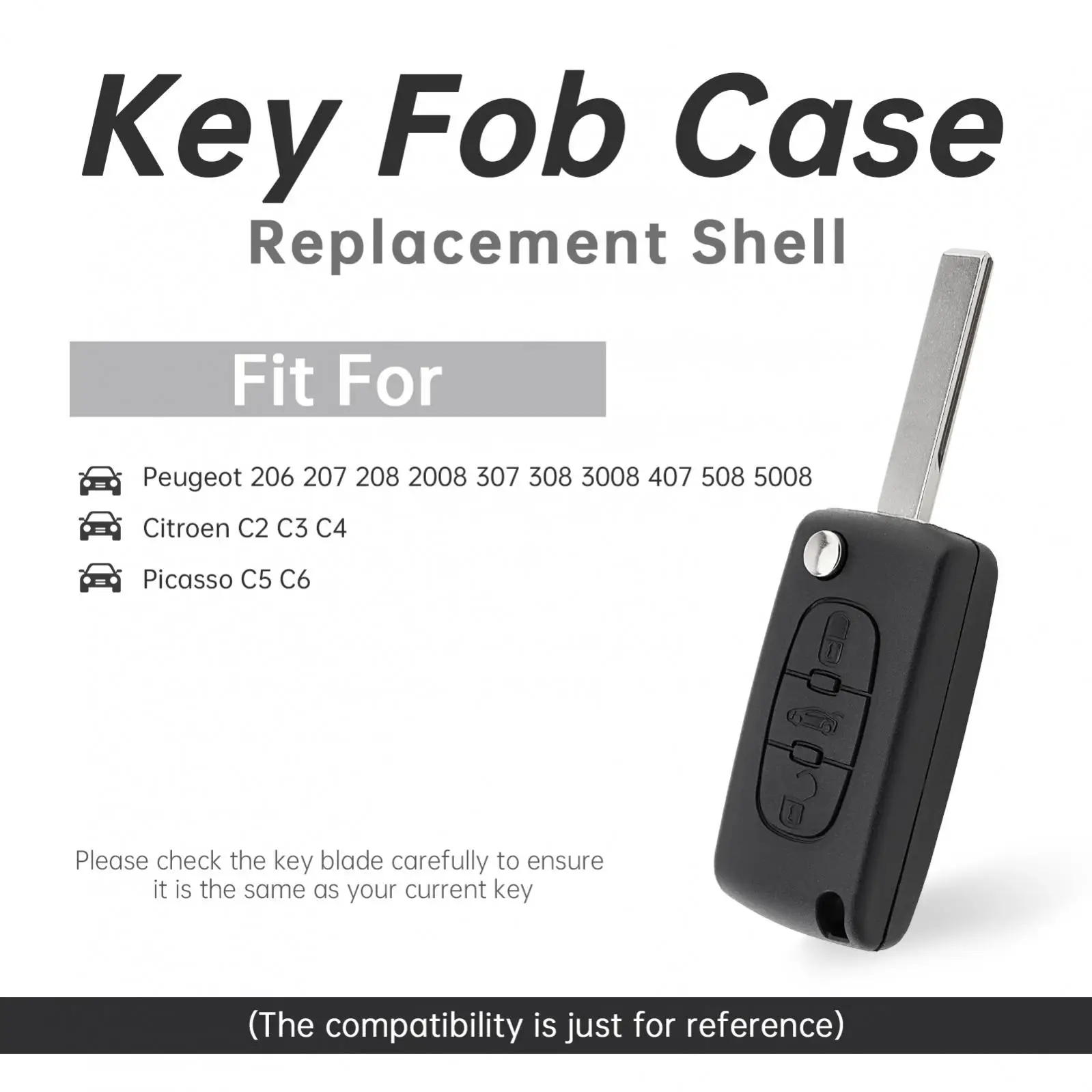 3 أزرار سيارة مفتاح بعيد قذيفة فوب صالح لسيتروين C2 C3 C4 C5 C6 تقطيعه الوجه للطي مفتاح السيارة فوب استبدال دخول