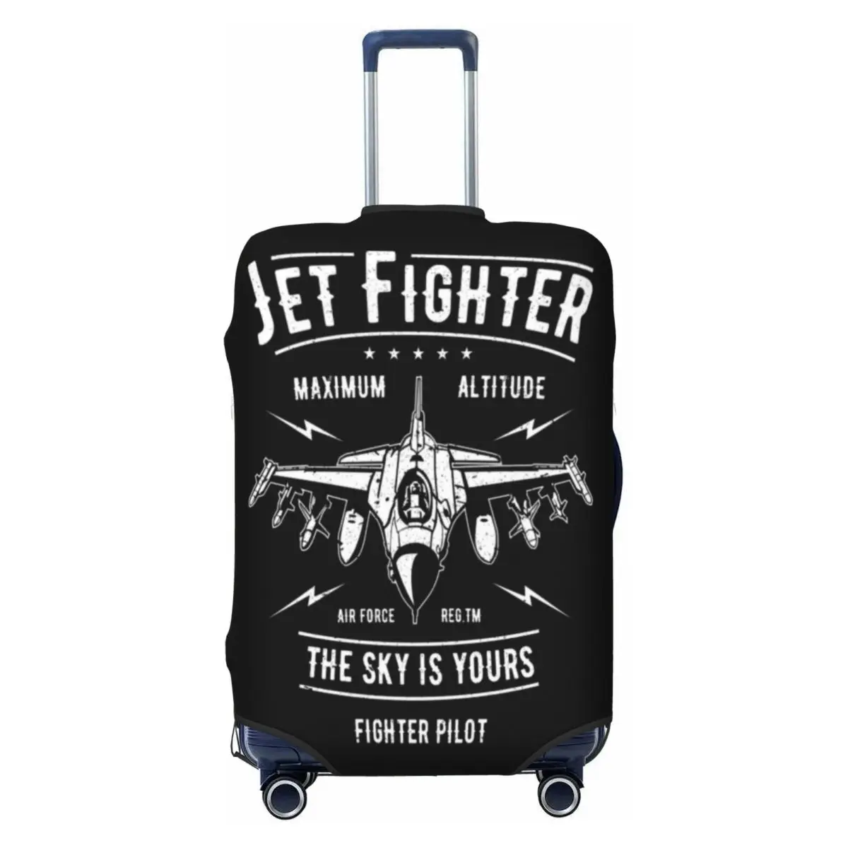 

Custom Jet Fighter Luggage Cover Funny Air Force Pilot Aviation Aviator Suitcase Protector Covers Suit For 18-32 inch