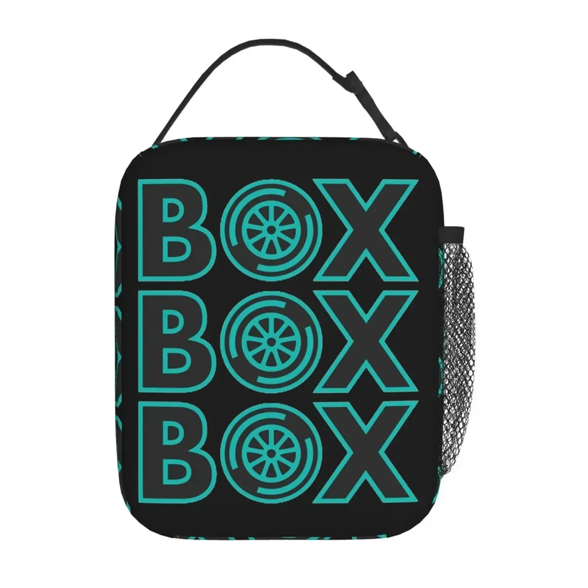 Box Box Box Silver Arrows F1 Tyre Design Insulated Lunch Bag for Women Kids Portable Food Boxes Thermal Lunch Box Tote