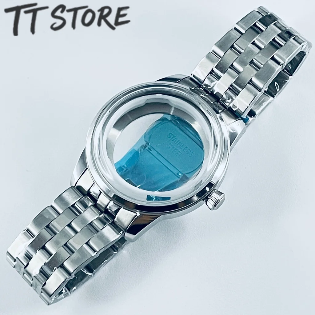 40mm Silver Watch Case Arched Glass Sterile Cocktail for NH35 NH36 NH34 NH38 NH70 NH72 Watch Making