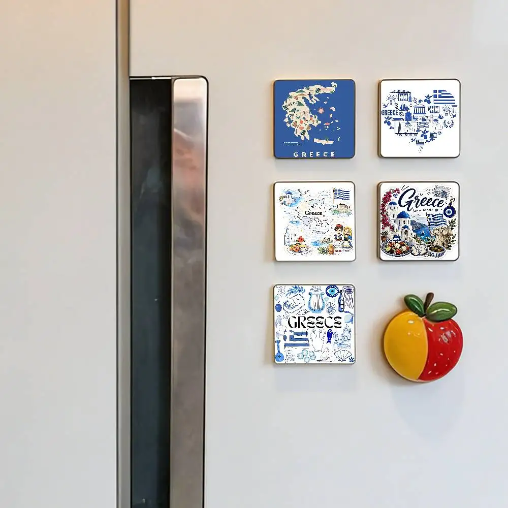 Greece Travel City Santorini Refrigerator Magnet Creative Kitchen Home Decoration Soft Magnetic Decor Festival Gifts Multi Scene
