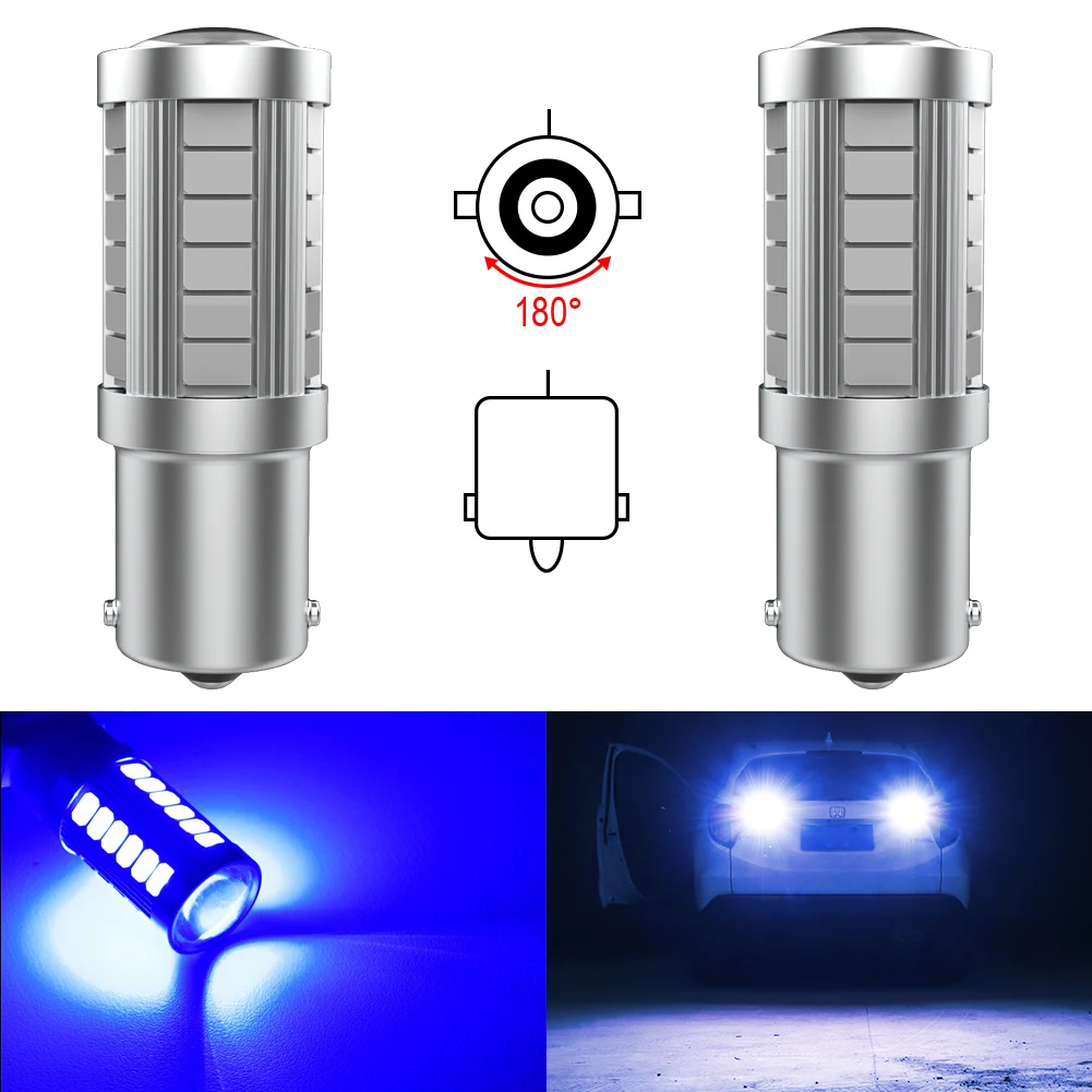 2 Stück 1156 BA15S P21W LED-Autolichter 1200Lm Hochleistungs-Super-LED 33SMD 5630 Chips für Touran Passat B6 B7 B8 Caddy Golf 5 4 6
