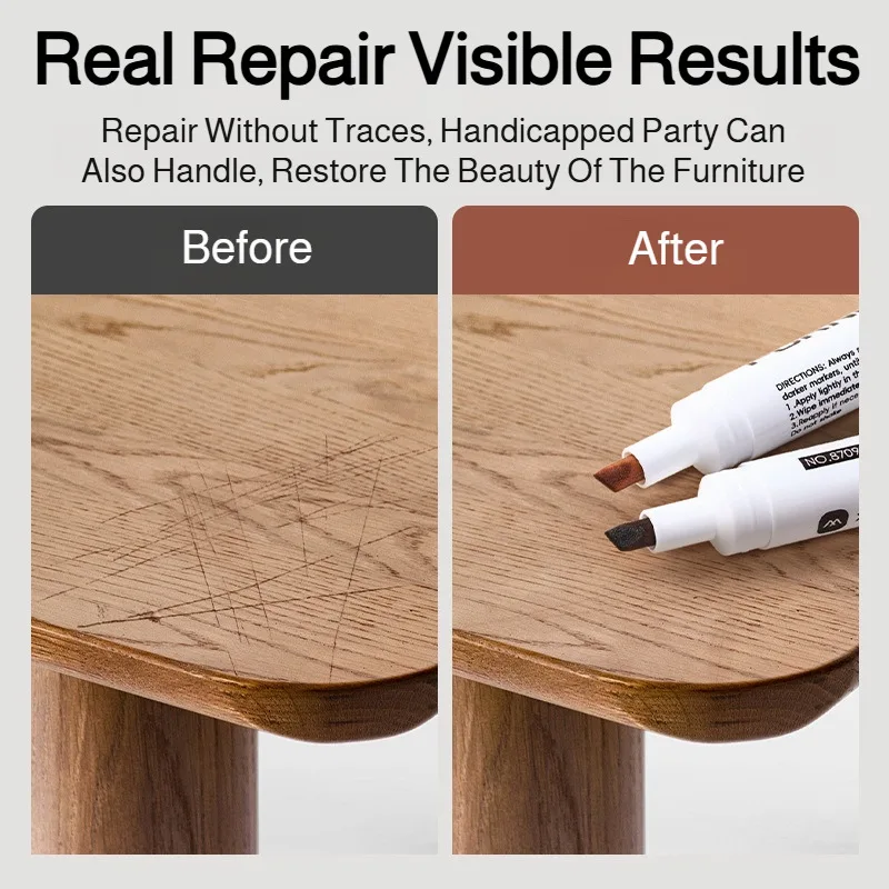 Furniture Coloring Repair Pen Wood Scratches Restore Tool Edge Scratch Filler Wood Grain Cabinet Floors Color Refinishing Pen