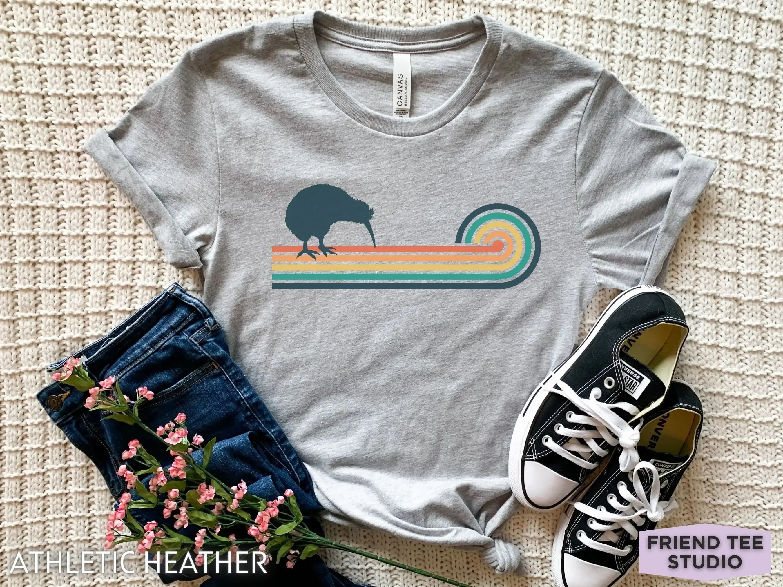 Camiseta Kiwi con diseño de pájaro divertido de Nueva Zelanda, animales marrones