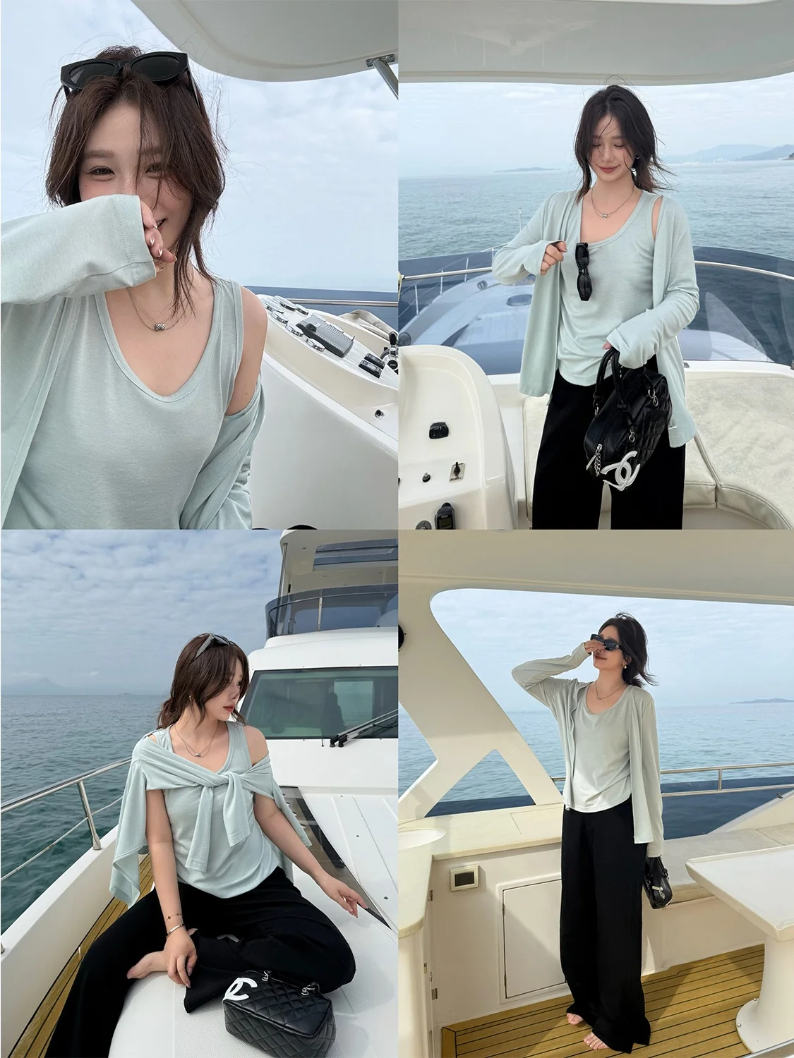 

plus Size Women's Knitted Vest Sweater Set New Arrival Slimming High Waist Pants round Neck Long Sleeve Fashion Set for Plump...