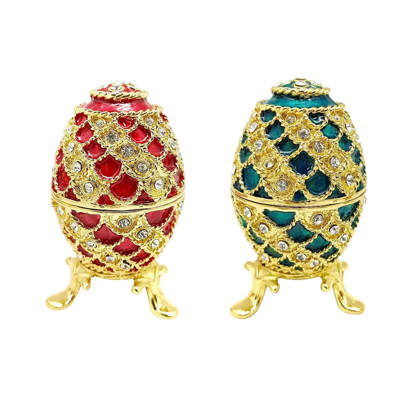 Easter Egg Trinket Box Vintage Design Spring Metal Crafts Egg Jewelry Box