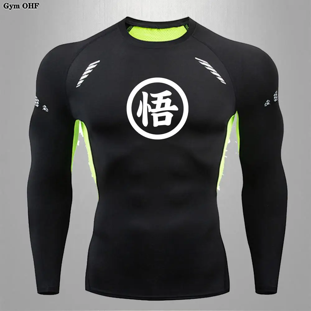 Long Sleeve Z Goku Anime Men Running T Shirt Quick Dry Shirt Yoga Training Compression T-Shirts Gym Jogging Sweatshirt Rashguard