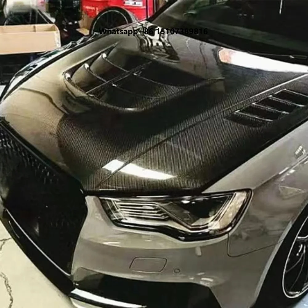 For A3 8V 15-20 Sedan Carbon Fiber KZ Type Front Vented Cooling Hood Bonnet
