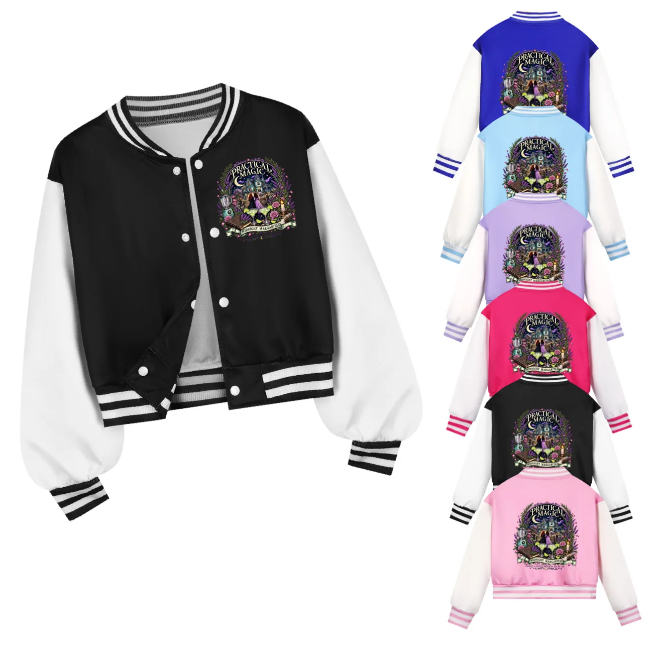 New Movie Practical Magic 2 Clothes Kids School Baseball Uniform Baby Girls Botton-up Jackets Children Clothing Boys Autumn Coat