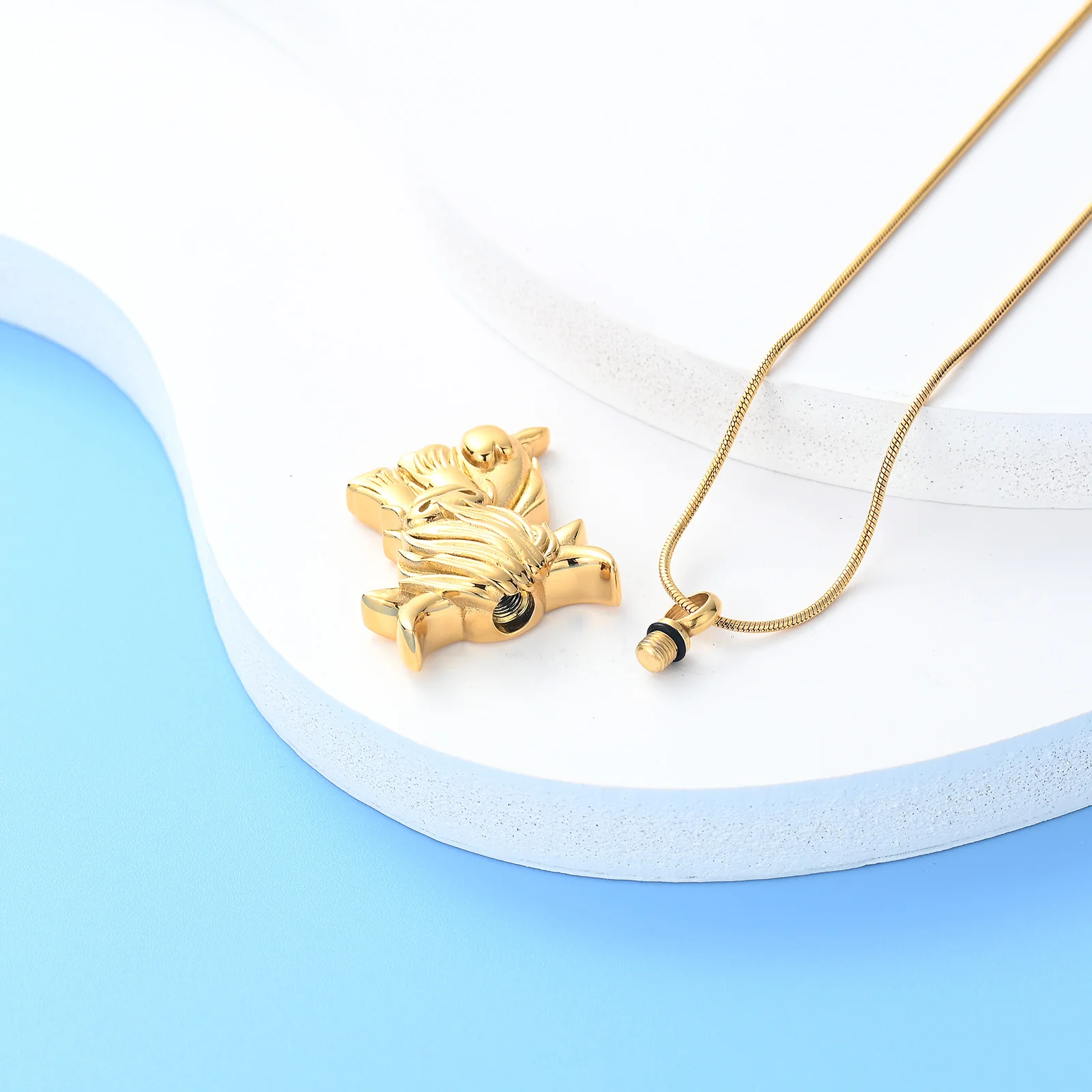 Highland Cattle Memorial Cremation Pendant Keepsake Urn Necklace For Human/Pet Ashes Holder Stainless Steel Jewelry