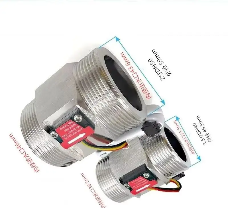 304 Stainless Steel DN40 DN50 Water Flow Sensor 1.5 Inch 2 Inch Large Diameter Turbine Flowmeter