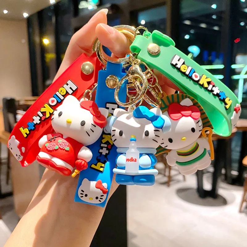 Брелок с мультяшным бантом KT Cat, кулон, милая кукла Hello Kitty, рюкзак, брелок, подвеска, креативные автомобильные аксессуары, брелок