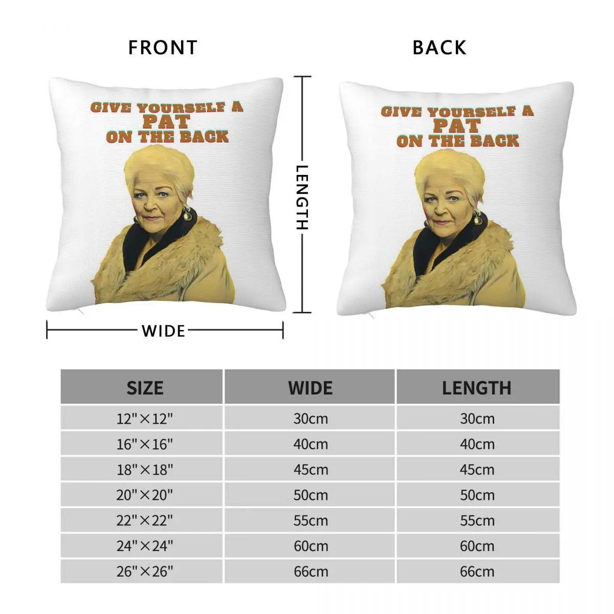Give Yourself A Pat Pat Butcher Eastenders Pillowcase Polyester Linen Velvet Pattern Zip Decorative Car Cushion Case