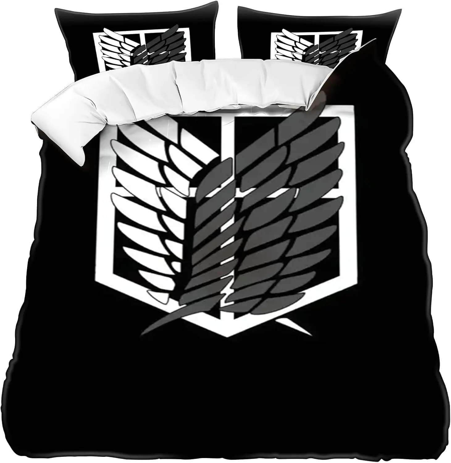 Attack On Titan Anime Bedding Set 3D Print Duvet Cover Set Cartoon Comforter Cover With Pillowcase For Kids Adults