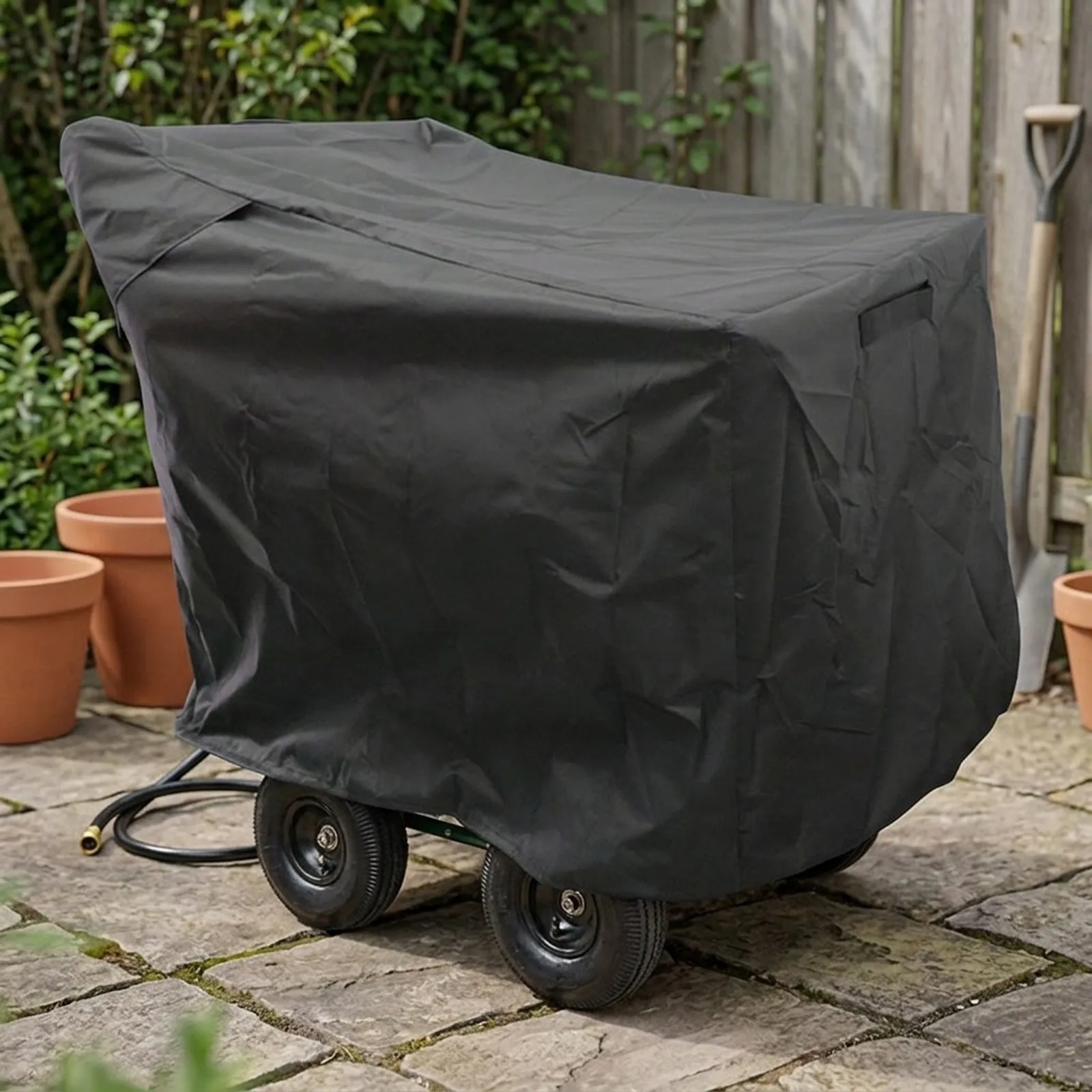 420D Oxford Fabric For Garden Hose Reel Cart Cover for All Season Outdoor Use and Reliable Equipment Shielding