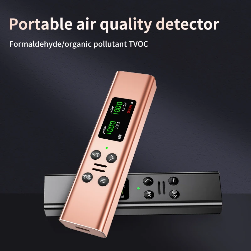 RCXAZ High Precision Portable HCHO TVOC Detector Indoor Air Quality Monitor for New House Room Testing Home Office