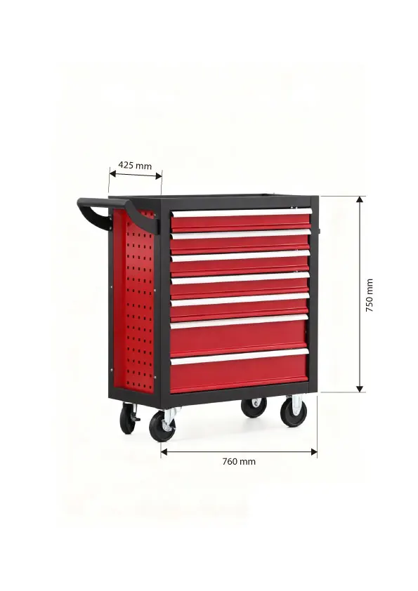 a forIron Roller Cabinet 7 Drawers Keyed Locking System Modern Design Trolley   300kg Load Capacity