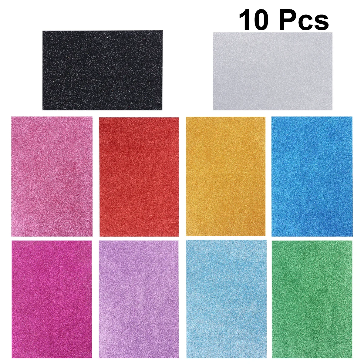 

10Pcs Sponge Paper Material Glitter Adhesive Sheets for Craft Projects Thickened Shiny Colors Free Cut Custom Size Sheet Decals