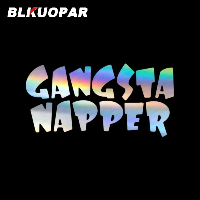 

BLKUOPAR Gangsta Napper Text Silhouette Car Sticker Laser Personality Waterproof Die Cut Windows Motorcycle RV Car Accessories