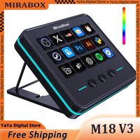 New Mirabox Mbox M18 V3 Streamdeck Visual Keyboard Quick OBS Live Streaming Console Keypad Dynamics Customise Pc Accessories