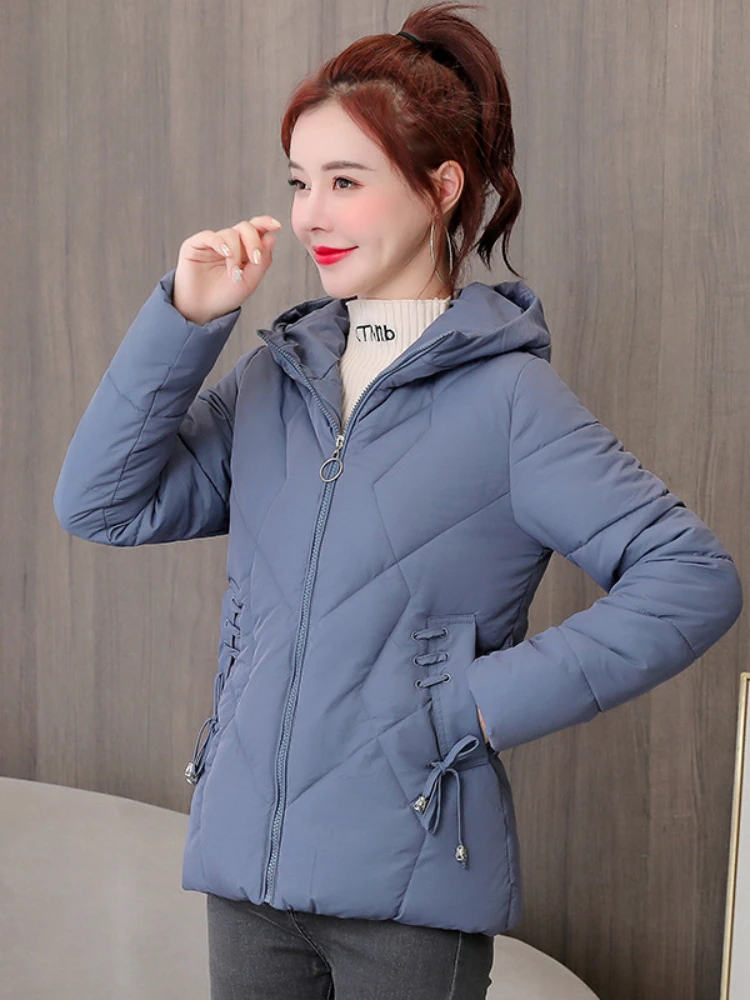 Thickened Down Cotton Jacket Women's Loose Short Knee Length Cotton Jacket 2023 Winter New Coat Bread Clothing Trend