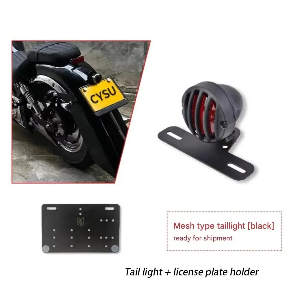 For Lifan V16 Modified Rear Fender Mudguard Harley Style LED Taillight License Plate Holder Accesorios Moto Guardabarros