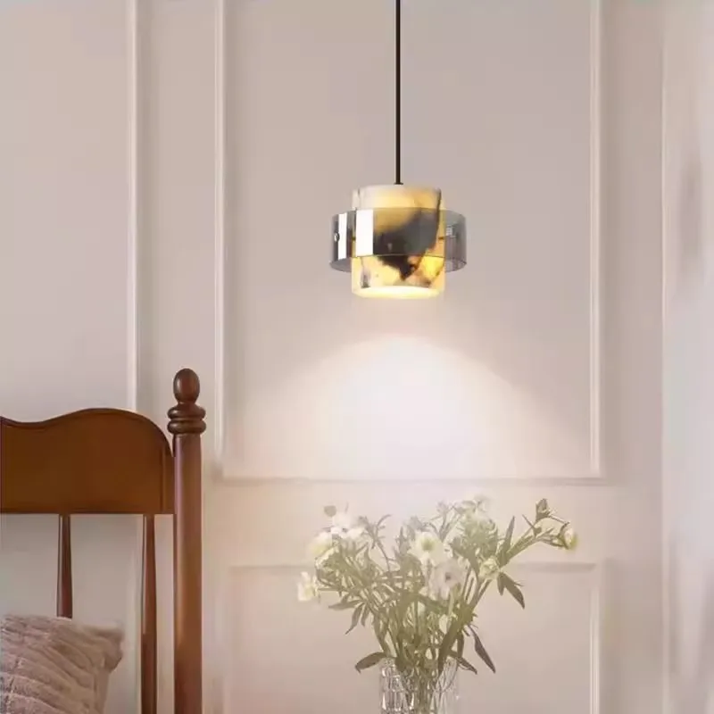 Nordic light luxury marble small chandelier modern exhibition hall bay window study window light