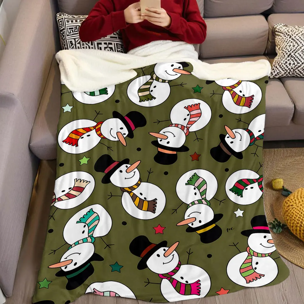 Neutral Stripe Flannel Blanket Warm Soft Halloween Christmas Decorative Couch Warm Cozy All-Season Gift