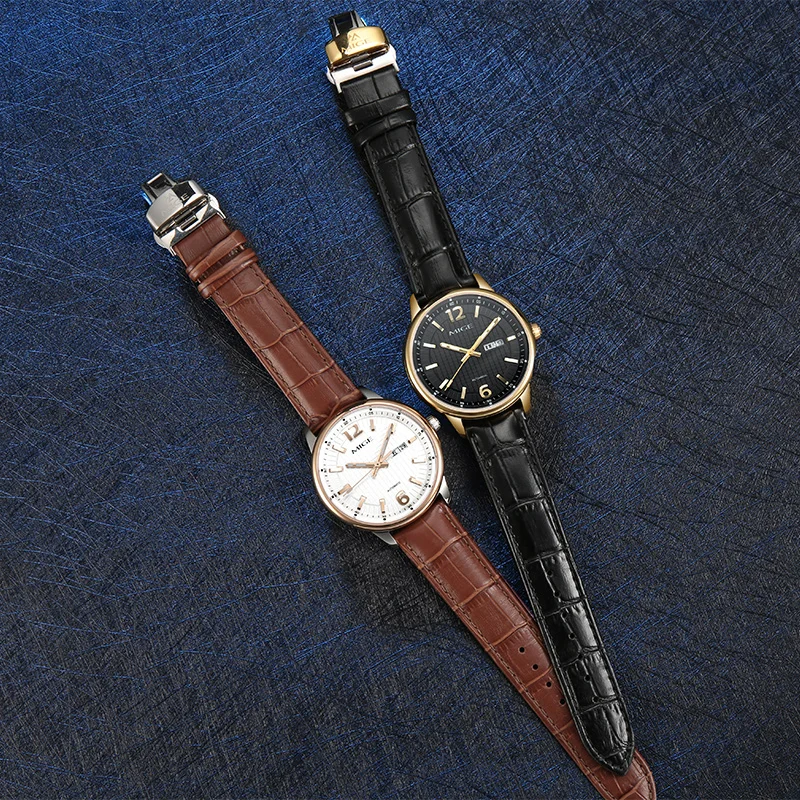 MIGE оригинальные автоматические механические часы Miyota для мужчин, водонепроницаемые светящиеся сапфировые часы с календарем из нержавеющей стали, мужские наручные часы