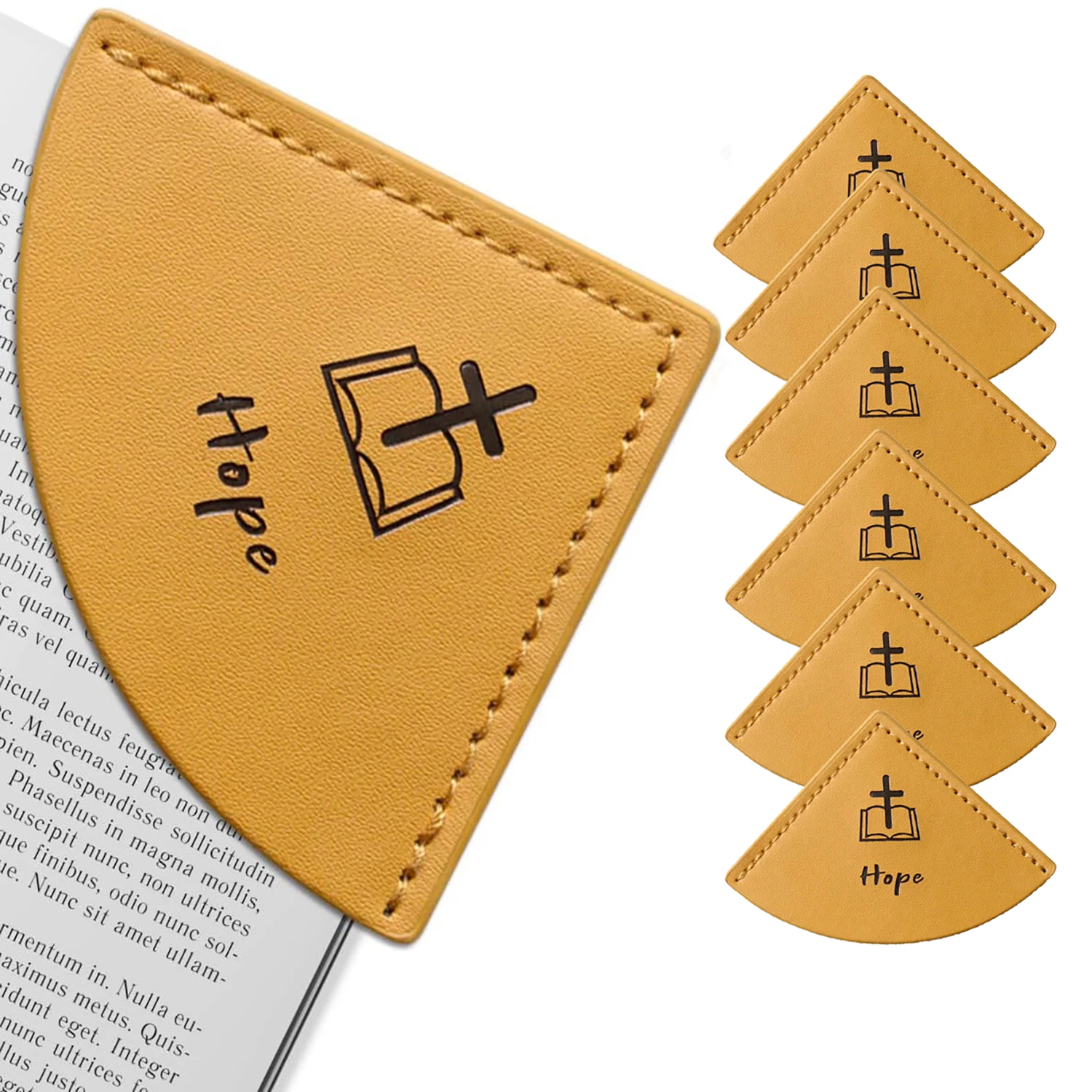 6 Pcs Leather Bookmarks, Bookmarks for Bible, Page Corner Bookmarks, Inspirational Bookmarks, Religious Christian Gifts