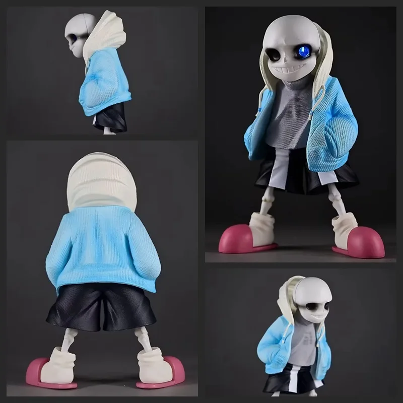 

Светящаяся фигурка Undertale Sans the Skeleton с синей толстовкой и пуншами, коллекционный декор для рабочего стола
