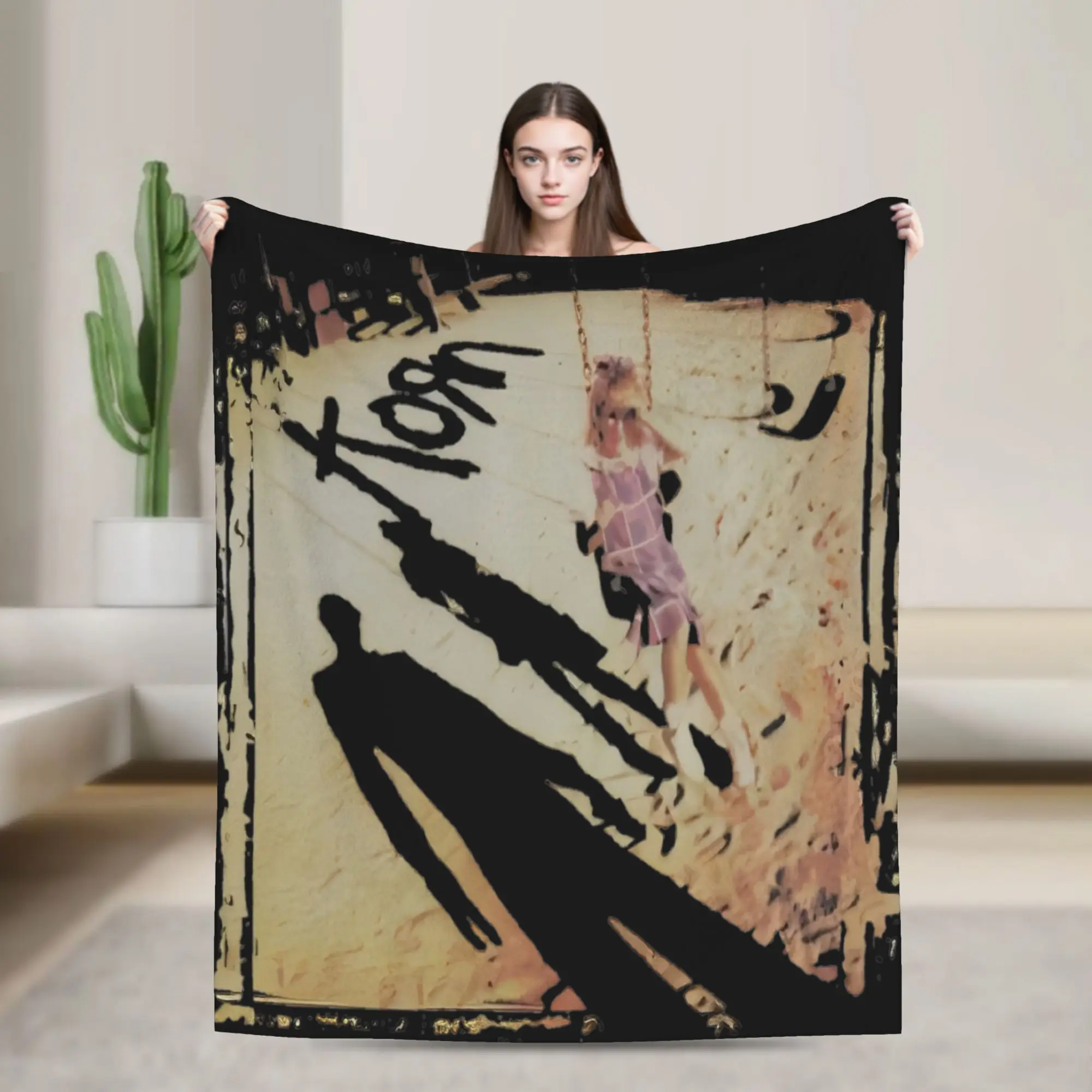 Shoots and Ladders Korns Knitted Blanket Fleece Nu Metal Band Neidermeyers Lightweight Throw Blanket for Bedroom Sofa Bedspread