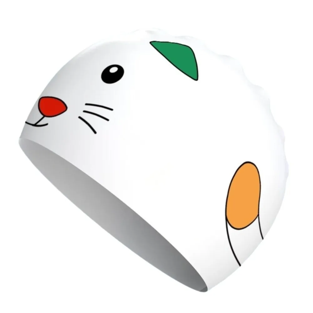 

Новая эластичная шапочка для плавания, милая мультяшная водонепроницаемая силиконовая шапочка для плавания, профессиональная защита ушей, удобная безопасная шапочка для плавания