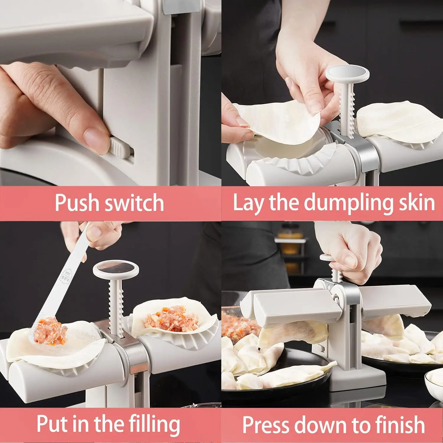 Automatic Dumpling Machine Double-Head Pressing Die Pie Wonton Mold Easy To Clean DIY Reusable Kitchen Gadget Tool