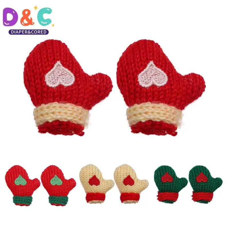 1Pair Doll Mini Gloves Cotton Knitting Mini Gloves For Clothing Home Decorative Crafts DIY Handmade Make Gift