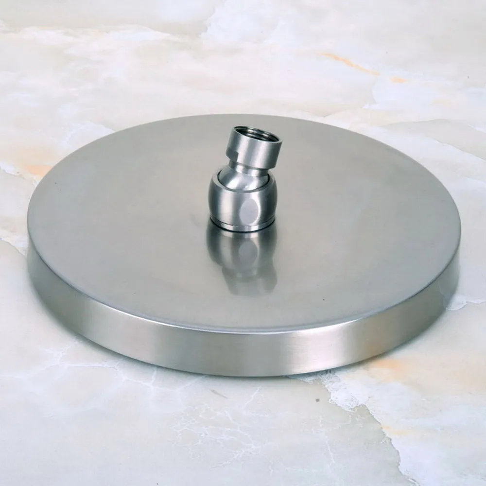 Wall Mounted Brushed Nickel Finish Round Rain Shower Head Brass Shower Bathroom Accessaraies Nsh271