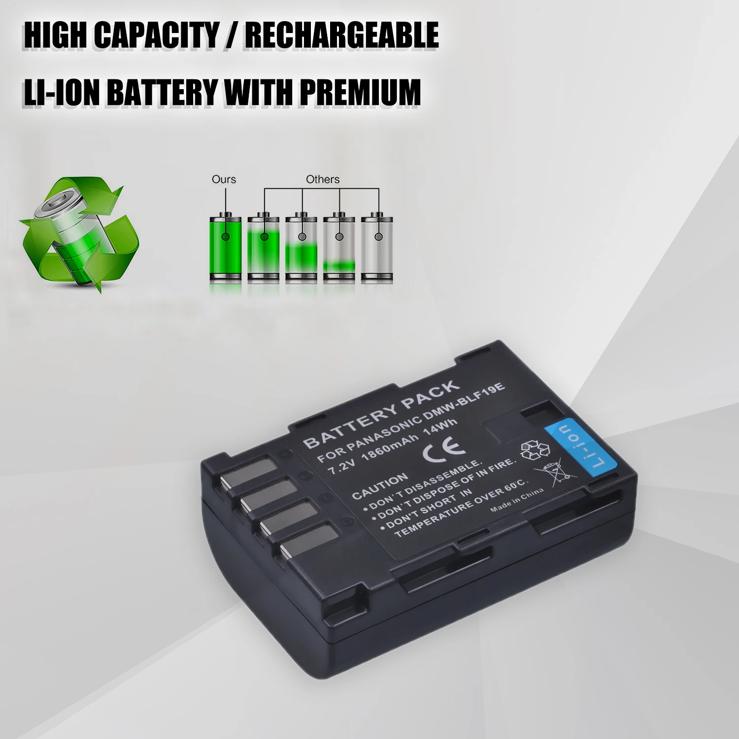 1860mAh DMW-BLF19E DMW-BLF19 Akumulator do aparatu DMW BLF19 BLF19 BLF19E + Podwójna ładowarka USB LCD do Panasonic Lumix GH3 GH4 GH5 G9