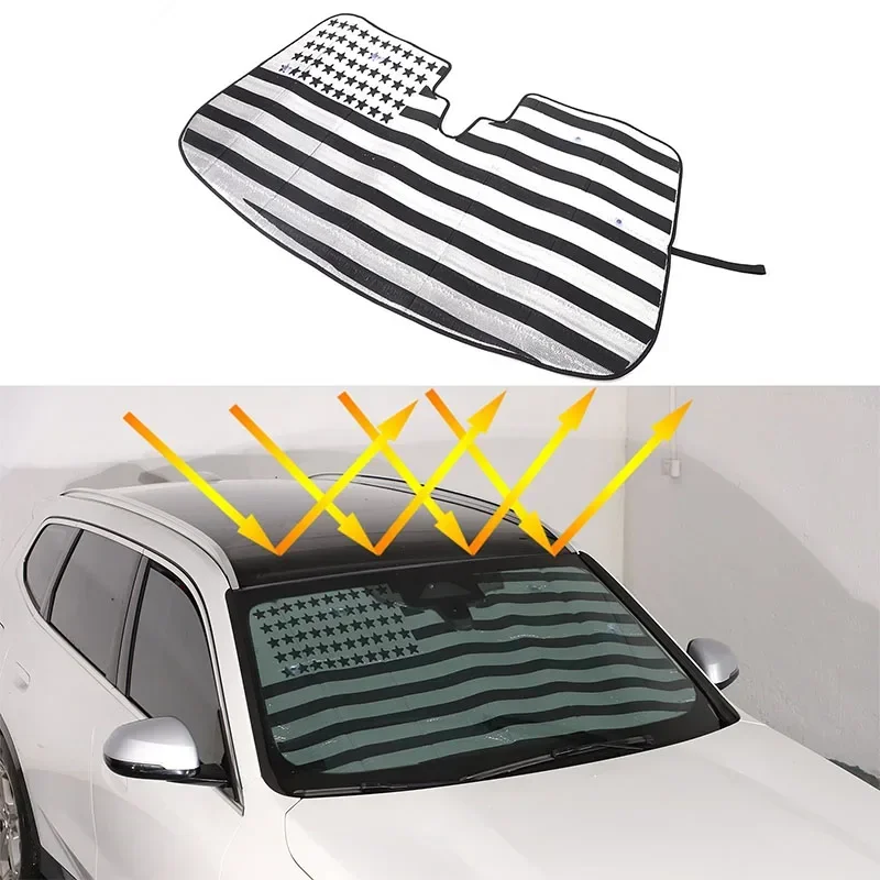 Car Interior Accessories For BMW X1 iX1 U11 2023+ Aluminum Foil Car Front Windshield Foldable Sunshade view 2