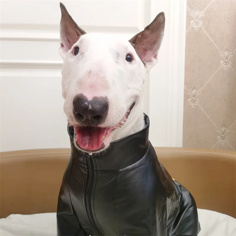 Pu Leather Dog Jacket Coat Winter Pet Clothes Outfit Small Big Large Dog Clothing Schnauzer Bull Terrier Poodle Dog Costume