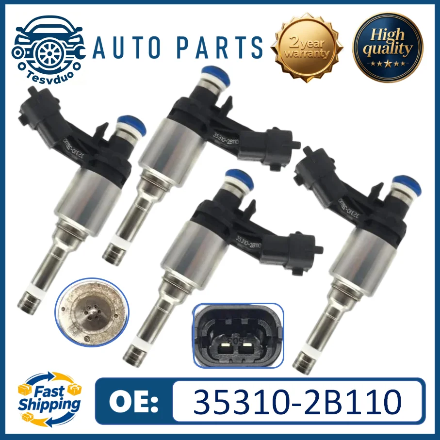 35310-2B110 New 4Pcs Fuel Injectors For Hyundai Accent Veloster Tucson Kia Rio Soul Forte5 Forte Koup Optima 1.6L 35310-2B130