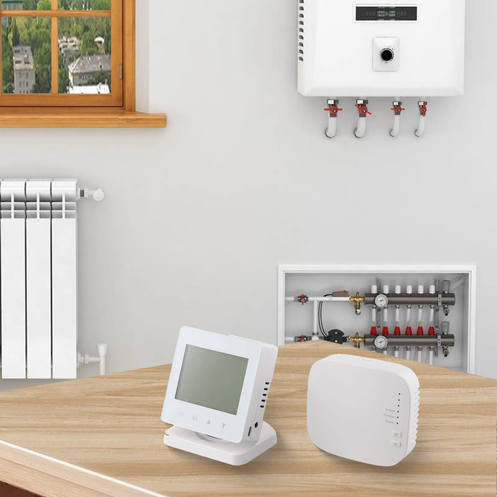 Comfort Control 100*86*77mm Gas Boiler Heating Customizable Heating Schedule Device 1 To 1 Wireless Design App Integration