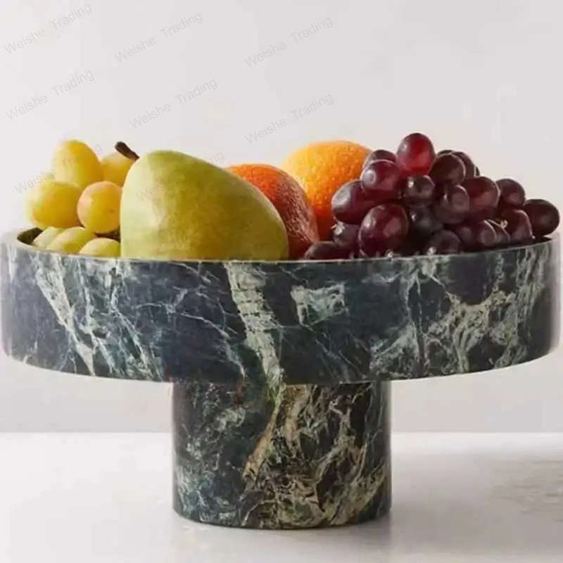 Modern simple designer natural marble fruit plate villa model room dining room living room desktop storage decoration
