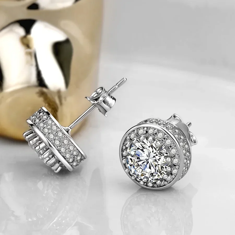 Real s925 prata esterlina jóias real natural diamante pedra preciosa brinco feminino prata 925 jóias aros mujer oreja brincos