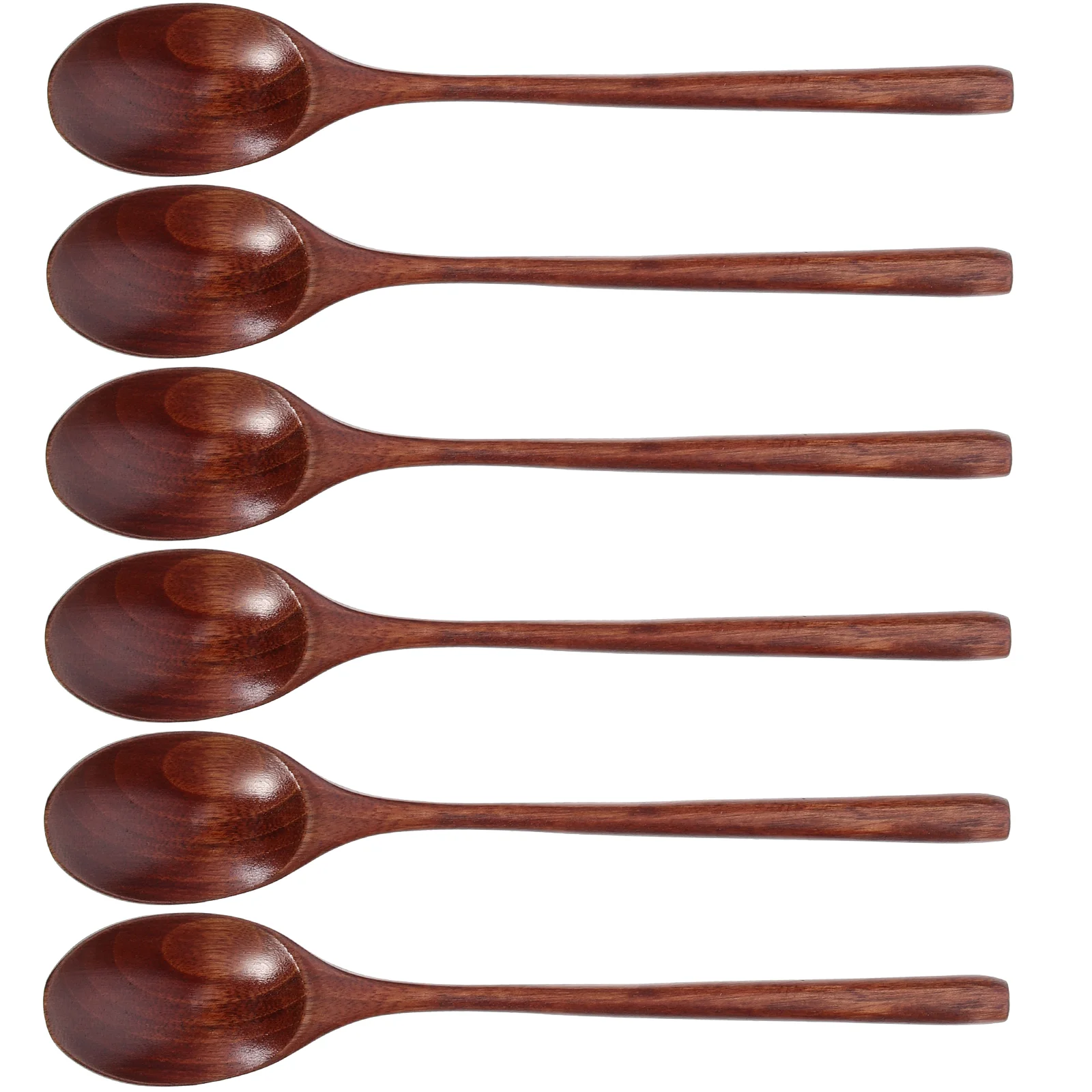 

6 Pcs Multifunction Long Handle Old Lacquer Spoon Child Serving Utensils Oats Wooden Spoons for Stirring Portable Soup